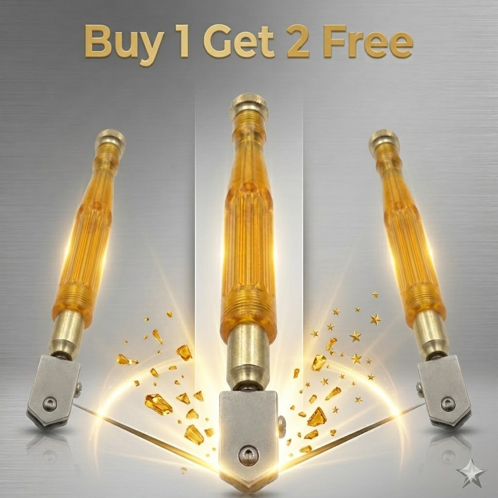 3D Carpenter Point™ Professional Glass Cutter Combo – Buy 1 Get 2 FREE | Heavy Duty Pencil Style Tungsten Carbide Cutter for 3mm-12mm Glass, Mirrors & Bottles | 3-Piece Value Pack