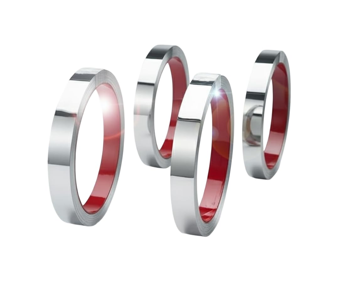 Stainless Steel Self-Adhesive Strip for Ceiling, Cabinets & Tile Edges - Silver Chrome Mirror Finish Trim Strip
