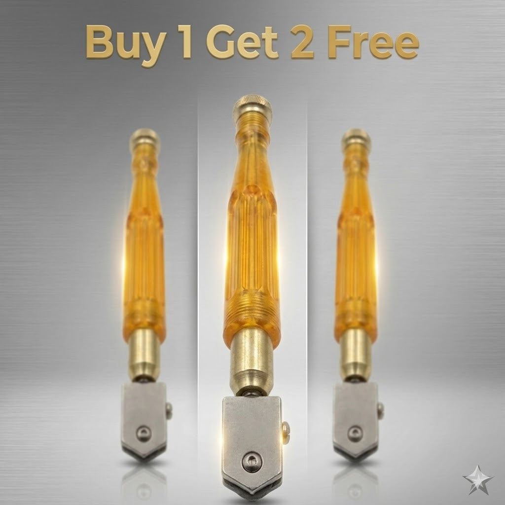 3D Carpenter Point™ Professional Glass Cutter Combo – Buy 1 Get 2 FREE | Heavy Duty Pencil Style Tungsten Carbide Cutter for 3mm-12mm Glass, Mirrors & Bottles | 3-Piece Value Pack