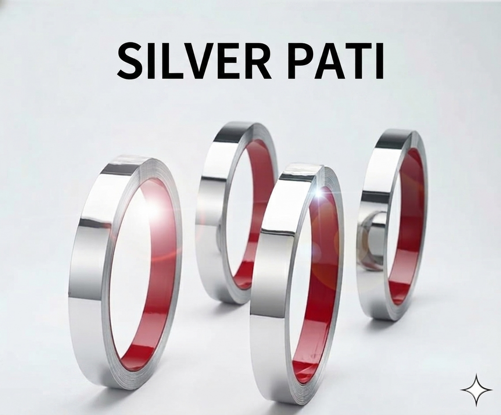3D Carpenter Point™ 10mm Silver Mirror Finish Decorative Inlay Strip - 2.5 Meter (Silver Patti, Steel Finish Trim, Metallic Inlay Strip, Silver Furniture Border, Wall Gap Filler)