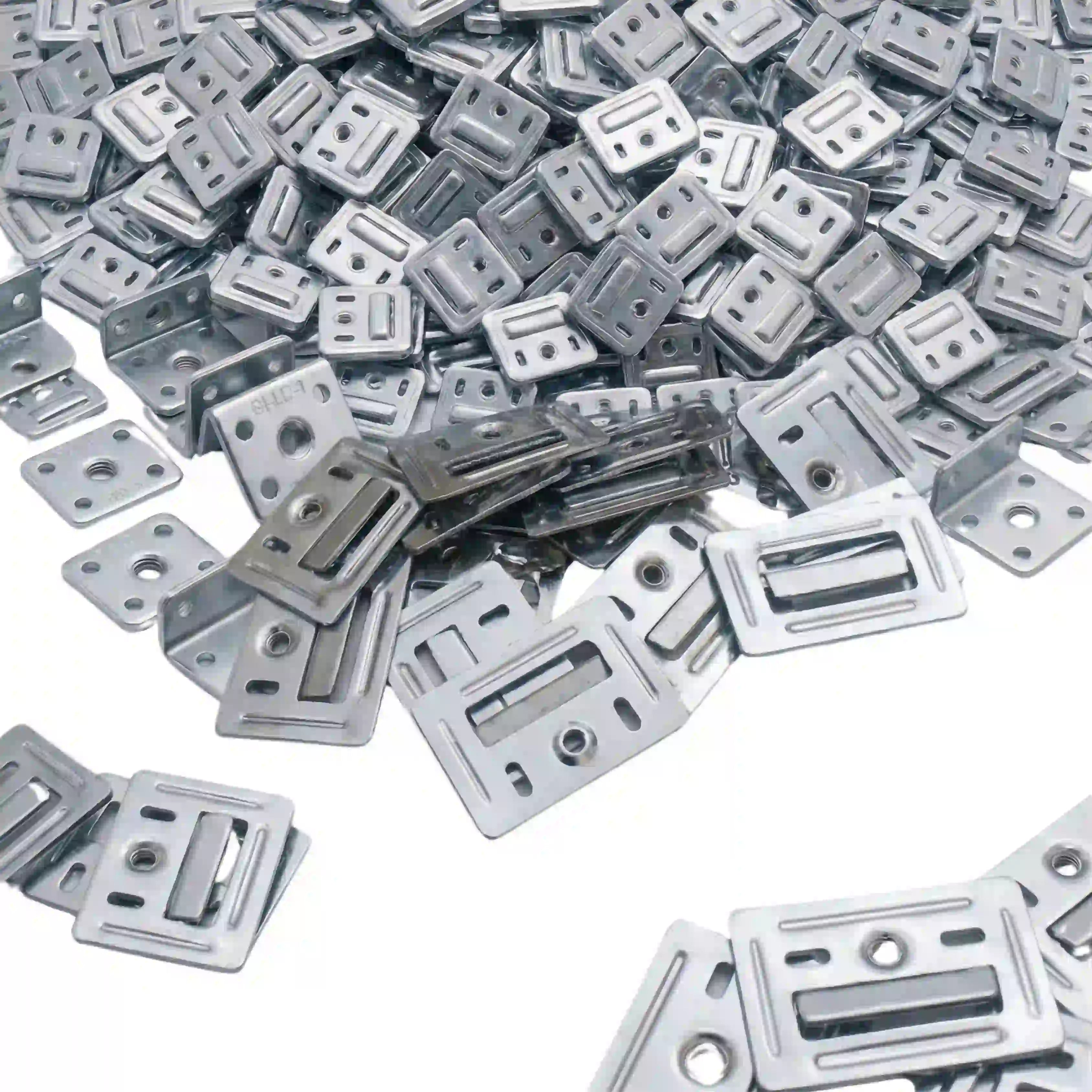 3D Carpenter Point™ GI Louver Cladding Clips for PVC Wall Panels - Heavy Duty Galvanized Iron Interlocking Mounting Brackets - Silver Finish