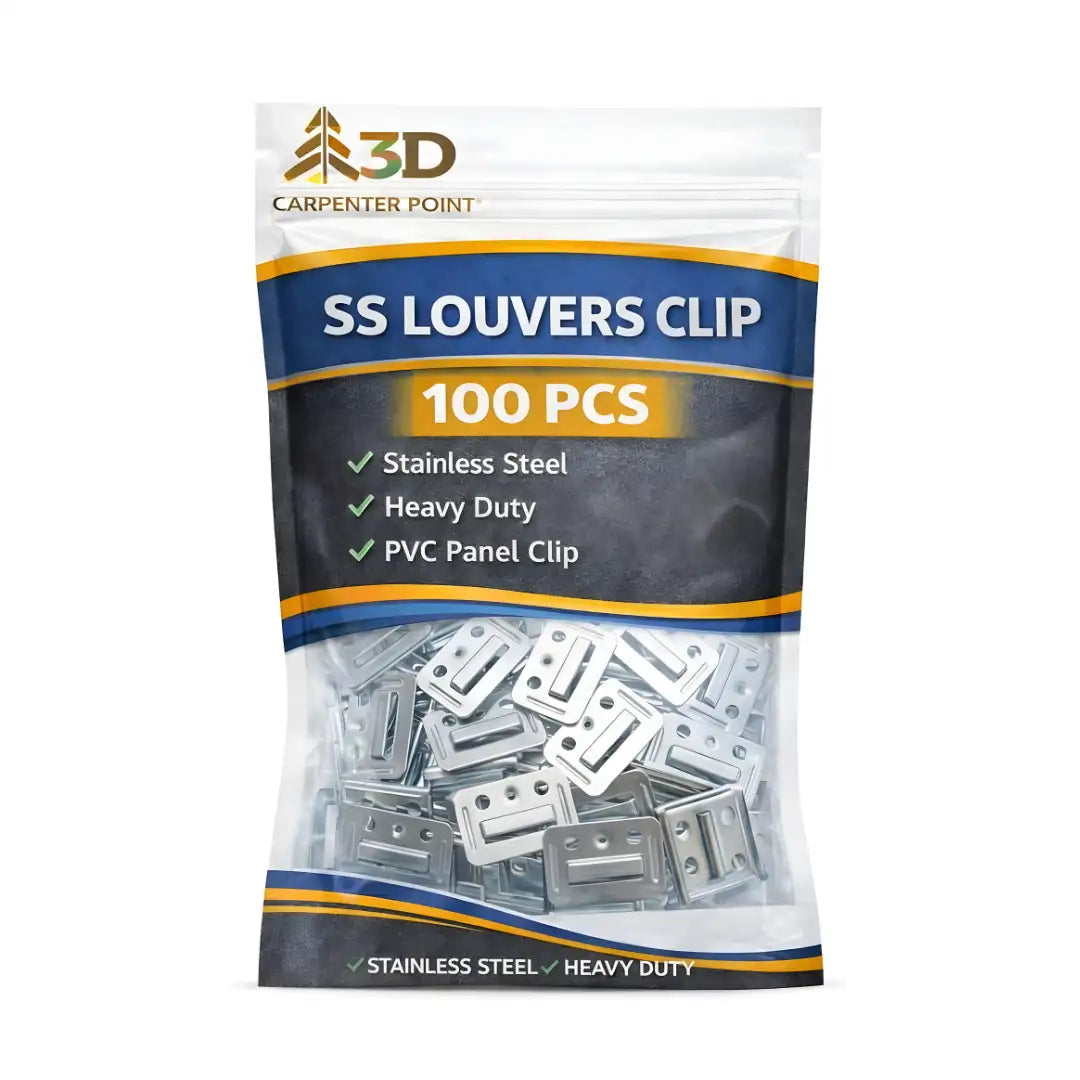 SS Louvers Cladding Clip/WPC Panel Mounting Clip Stainless Steel Fixing Clip for Air Vent, Ventilation Grille & WPC Wall Panels, Rust Proof Heavy Duty Installation Clip