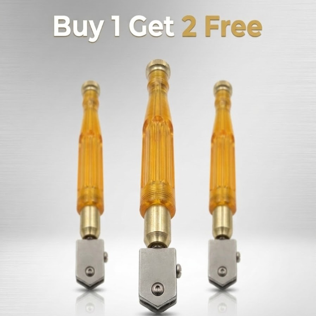 3D Carpenter Point™ Professional Glass Cutter Combo – Buy 1 Get 2 FREE | Heavy Duty Pencil Style Tungsten Carbide Cutter for 3mm-12mm Glass, Mirrors & Bottles | 3-Piece Value Pack