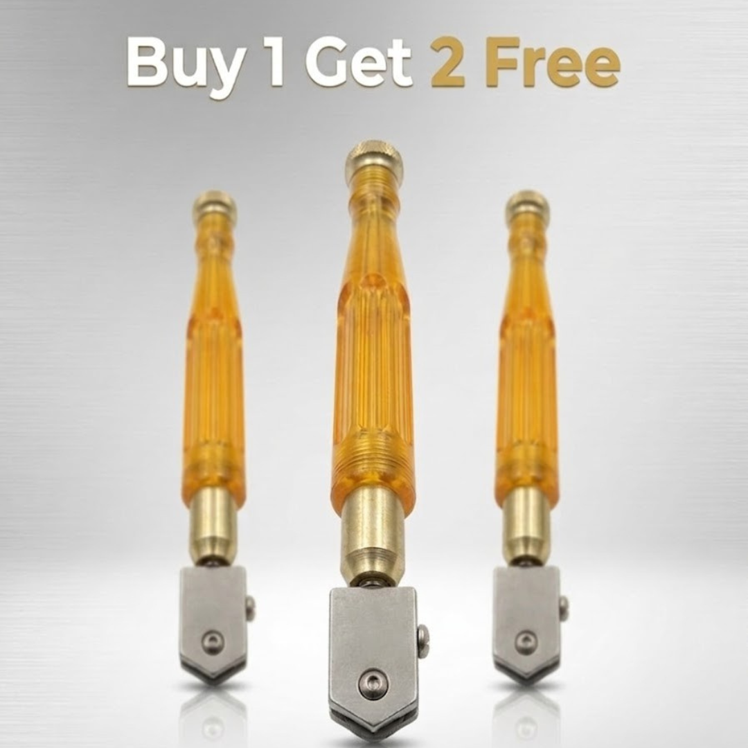 3D Carpenter Point™ Professional Glass Cutter Combo – Buy 1 Get 2 FREE | Heavy Duty Pencil Style Tungsten Carbide Cutter for 3mm-12mm Glass, Mirrors & Bottles | 3-Piece Value Pack