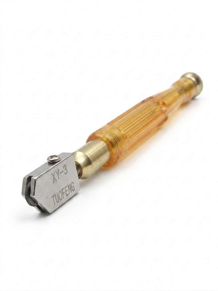 3D Carpenter Point™ Professional Pencil Style Glass Cutter – Heavy Duty Tungsten Carbide Wheel for 3mm-12mm Mirror, Bottle & Window Cutting | Self-Oiling Ergonomic Glass Cutting Tool