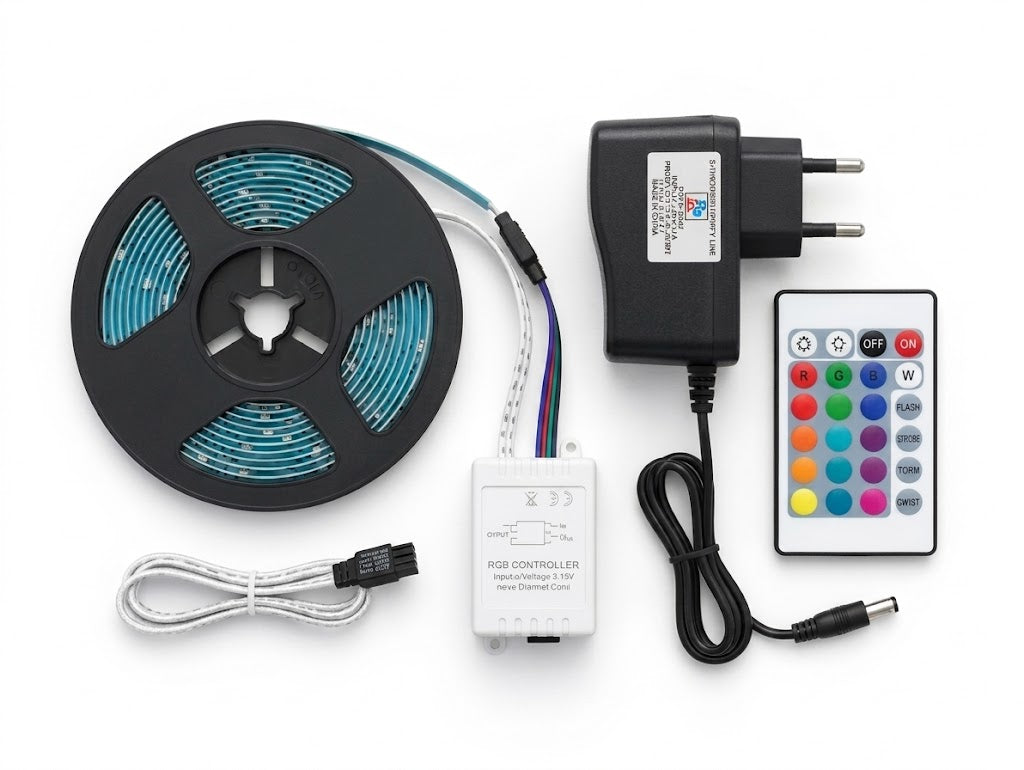3D Carpenter Point™ Premium 2.5 Meter RGB LED Strip Light Full Kit – 16 Colors Waterproof Flexible Lighting with Remote & Adapter | Best for Home Decor, TV Backlight & Festival Decoration
