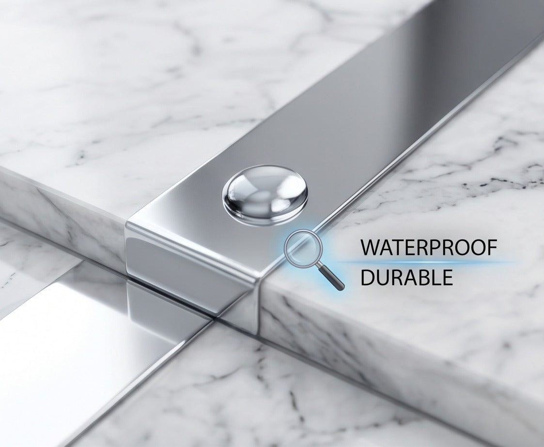3D Carpenter Point™ 10mm Silver Mirror Finish Decorative Inlay Strip - 2.5 Meter (Silver Patti, Steel Finish Trim, Metallic Inlay Strip, Silver Furniture Border, Wall Gap Filler)