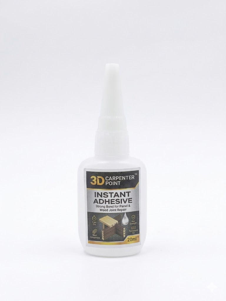 3D Carpenter Point™ Instant Super Glue Adhesive - Strong Fast Bond for Wood, Plastic & DIY (20ml - Pack of 1)