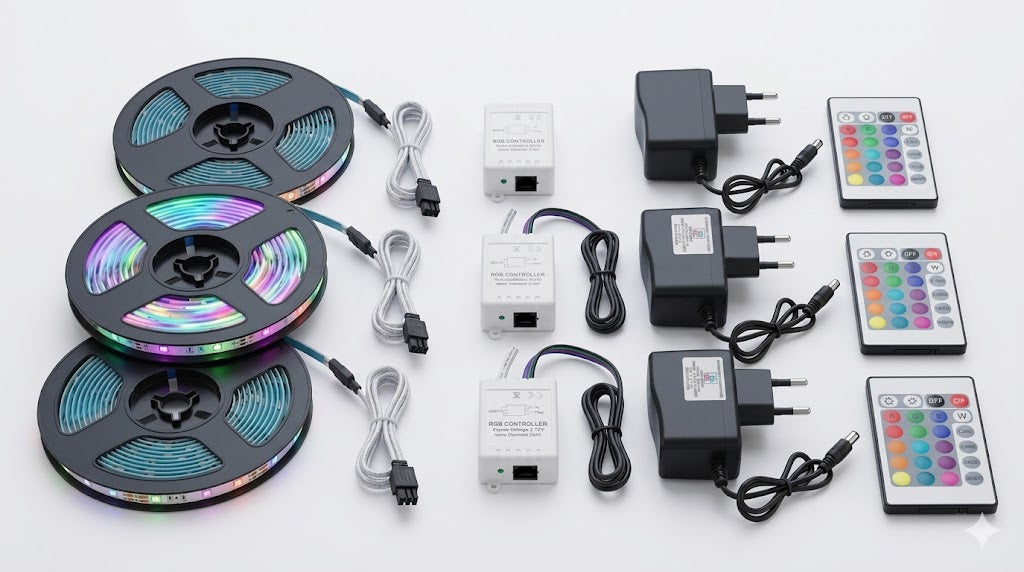 3D Carpenter Point™ Premium 2.5 Meter RGB LED Strip Light Full Kit – 16 Colors Waterproof Flexible Lighting with Remote & Adapter | Best for Home Decor, TV Backlight & Festival Decoration