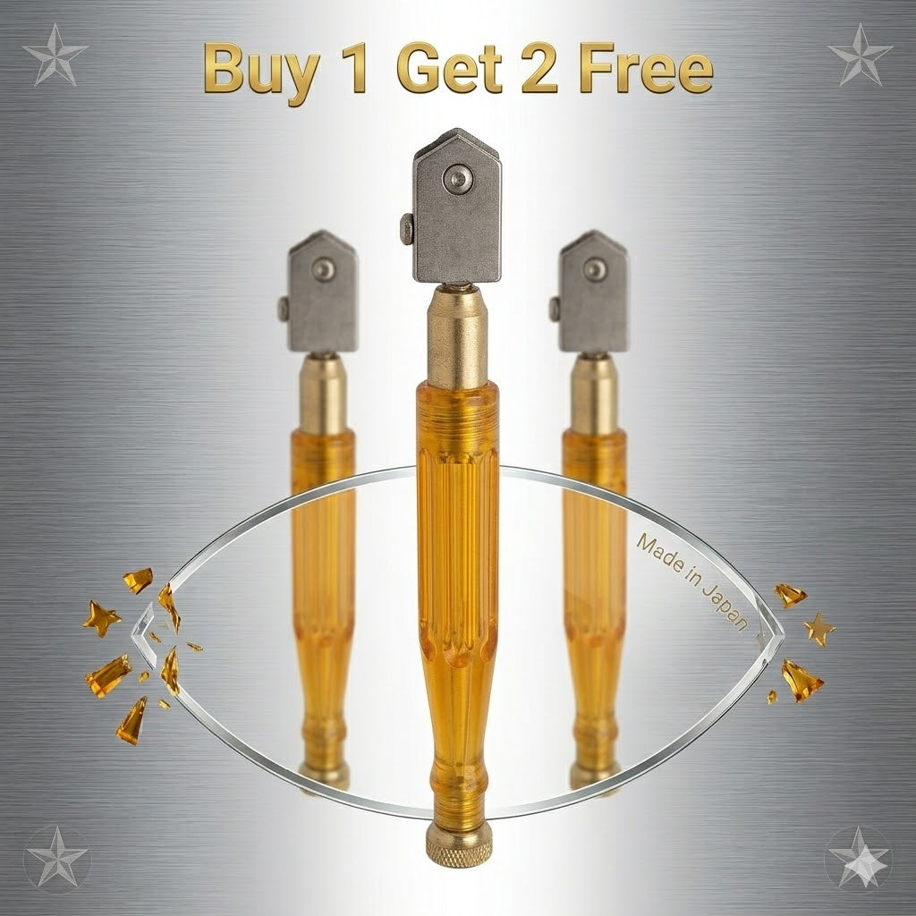 3D Carpenter Point™ Professional Glass Cutter Combo – Buy 1 Get 2 FREE | Heavy Duty Pencil Style Tungsten Carbide Cutter for 3mm-12mm Glass, Mirrors & Bottles | 3-Piece Value Pack