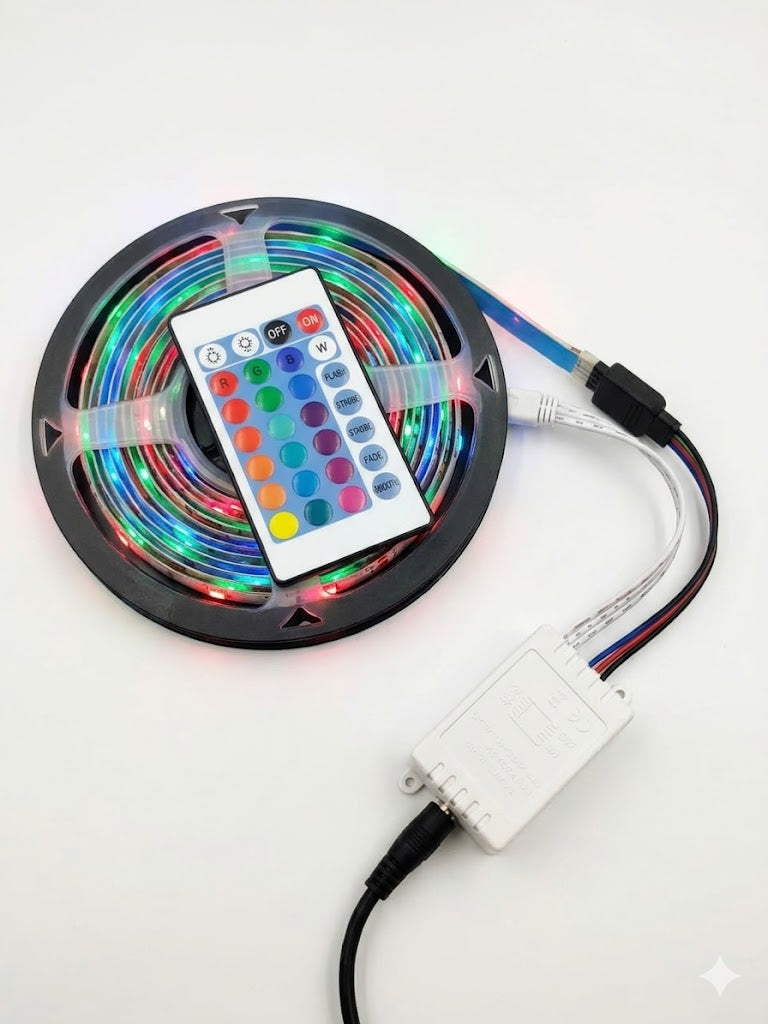 3D Carpenter Point™ Premium 2.5 Meter RGB LED Strip Light Full Kit – 16 Colors Waterproof Flexible Lighting with Remote & Adapter | Best for Home Decor, TV Backlight & Festival Decoration
